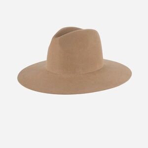 GIGI PIP EMMA WIDE BRIM FEDORA HAT IN TAN